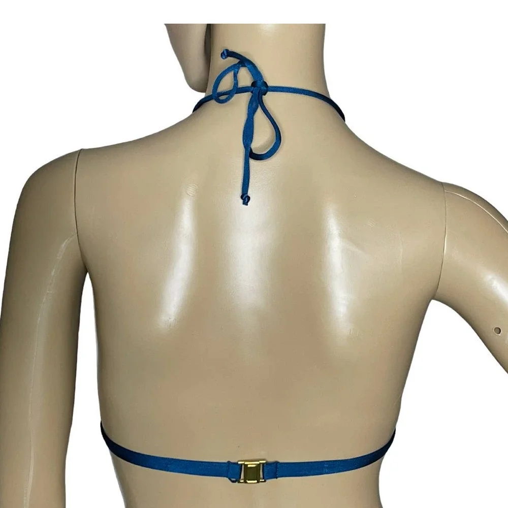 L'Agent by Agent Provocateur‎ Tania Bikini Top in Blue Halter Style XS New